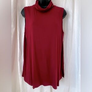NWT Wynne Layers Sleeveless Mock Neck Sweater Maroon Red